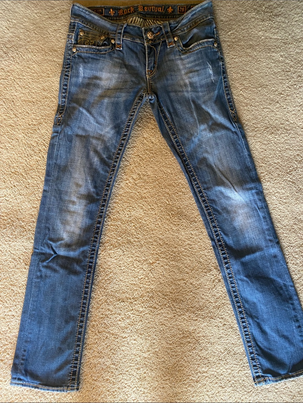 Rock Revival Women's Distressed Blue Skinny Jeans